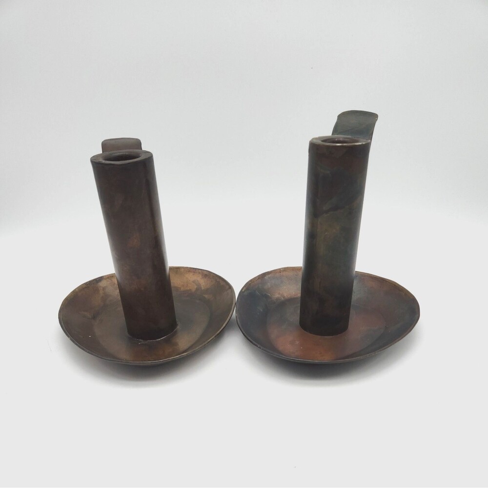 Northern Light Candles Rustic Ironware Brass Taper Candle Holder Chamberstick